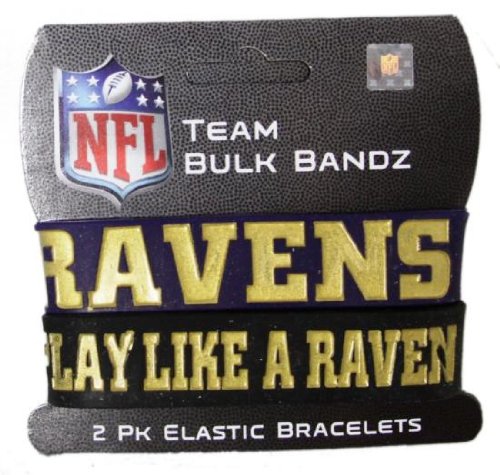 Baltimore Ravens Large Bulk Bandz Band Bracelet 2PK