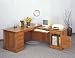 Kolhler Executive L-Shape Oak Workstation Desk w/ Return Home Office Furniture
