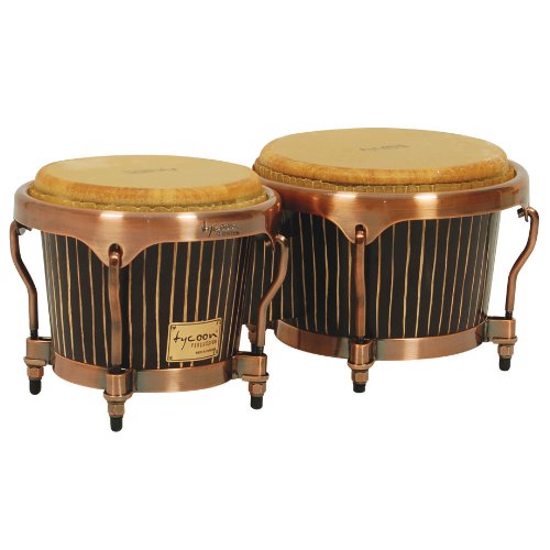Tycoon Percussion 7 Inch and 8 12 Inch Master Hand-Crafted Pinstripe Series Bongos