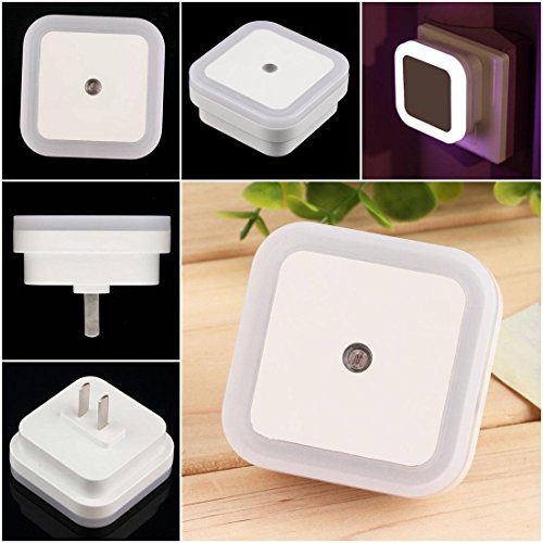 1 Pcs Effective Modern LED Nightlight Soft Night Lamp Sensor Control Power Saving Color White with US Plug