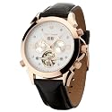 Yves Camani Herrenuhr Navigator Automatik Diamanten Leder Rose-Gold G-30803-B