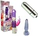 Deluxe Rabbit Pearl Vibrator Purple Adult Anal Sex Toy Kit
