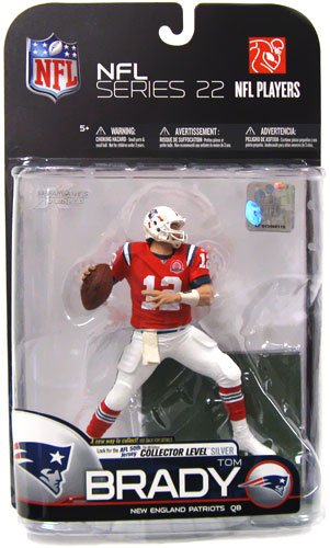McFarlane Toys NFL Sports Picks Series 22 2009 Wave 3 Action Figure Tom Brady (New England Patriots) Red AFL Jersey Silver Collector Level Chase