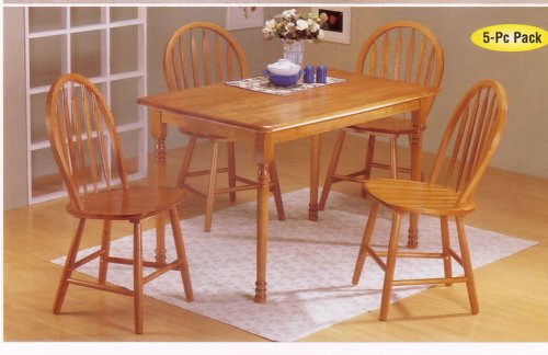 Oak Finish Dining Table/Arrow Back Windsor Chair