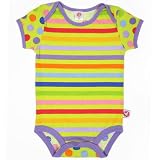 Little Miss Matched Onesie, Green Zany Dot/stripe 6-9 Months