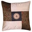 Decorative Handmade Silky Brown Cushion Cover / Pillow Sham - Chinese Calligraphy & Sunflower Design