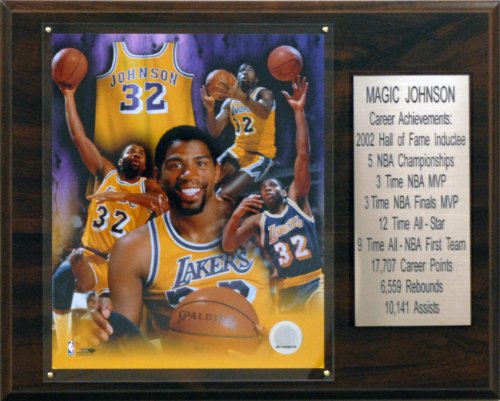 NBA Magic Johnson Los Angeles Lakers Career Stat Plaque