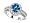 2.10 cttw 925 Sterling Silver Genuine Round Blue Topaz Engagement Ring Size 5