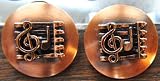 Music Copper G Clef Musical Note 1950s Earrings Clip-on