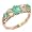 9K Rose Gold Womens Emerald & Opal English Vintage Style Eternity Ring - Size 5 - Finger Sizes 5 to 12 Available