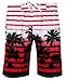 PGXT Men's Colorful Stripe Coconut Tree Beach Shorts Swim Trunks