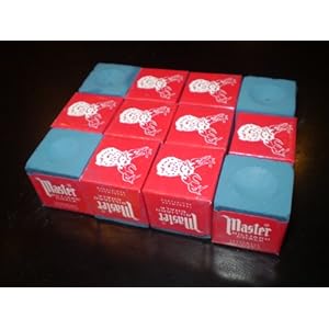 Blue Master BOX of Dozen Pool Cue Tip CHALK