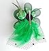 Coolr Fascinator Hair Clip Feather Wedding Headwear Bridal Headpiece for Women (Green)