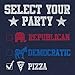 Vote Pizza Party T-Shirt | Navy Blue | Poly Cotton Blend - Medium
