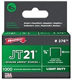 5 Pack Arrow Fastener 276 JT21 3/8" Flat Crown Light Duty Staples 1000 per Package