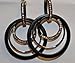 Silver and Black Round Hoop Earrings with Crystal title=