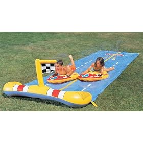 20 foot Water Race and Slide. With Inflatable Racers [Kitchen & Home]