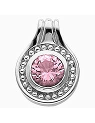 14K White Gold Round Cut Pink Sapphire Pendant -- LIFETIME WARRANTY