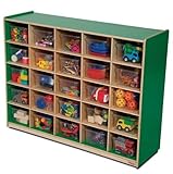Wood Designs WD16001G Green Apple 25 Tray Storage with Clear Trays