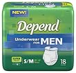 Depend Underwear for Men, Super-Plus, Small/Medium, Case/72 (4/18s)