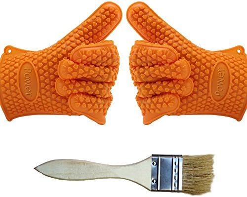 Silicone BBQ Gloves - Cooking Gloves Heat Resistant - Grilling Gloves - Oven Mitts - for Grill, Baking,Cooking, Potholder - Best Heat and Cold Protection - High Quality