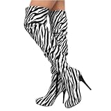 Furge02c Stretchy Thigh-High Boot ZEBRA