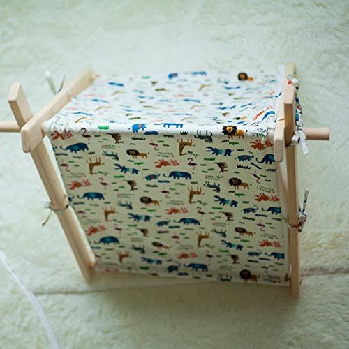 MY MARKET Canvas Pet Bed Teepee Square Picth Tent For Small Dog