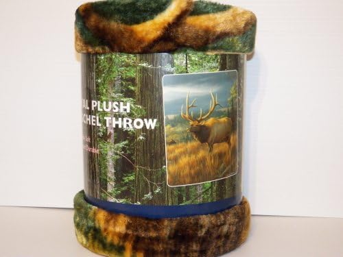 Hautman Brothers Royal Plush Raschel Throw 50 in X 60 in Theme Point Buck