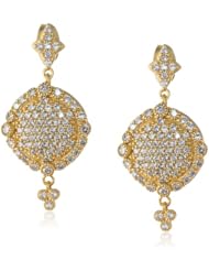 Freida Rothman Belargo Jewelry Pave Disc Drop Earrings