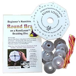 Kumihimo-Starter-Kit-KumiLoom-Disk-Bobbins-Booklet-Cord