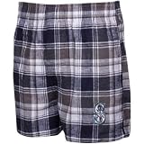 Seattle Mariners Navy Blue-White Plaid Legend Flannel Boxer Shorts (Medium)