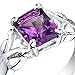 2.00 Carats Radiant Cut Amethyst Ring in Sterling Silver Rhodium Nickel Finish Sizes 5 to 9