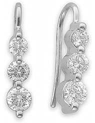 14K White Gold Diamond Earrings - 1.00 Ct. -- LIFETIME WARRANTY