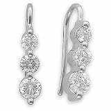14K White Gold Diamond Earrings - 2.00 Ct.