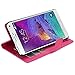 Note 4 Case, LK Galaxy Note 4 Wallet Case, Luxury PU Leather Case Flip Cover with Card Slots Pockets & Stand For Samsung Galaxy Note 4, Hot Pink
