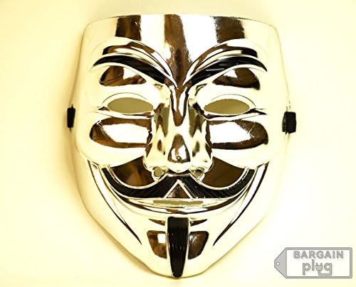 Mask Guy Fawkes Halloween Silver