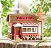 DINER BIRDHOUSE WOOD BIRD FEED HOUSE FEEDER BIRDFEEDER