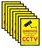 Four CCTV Window Stickers / CCTV Signs