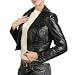 Jessie G. Women's Cropped Lambskin Leather Motorcycle Jacket in Black or White image 1