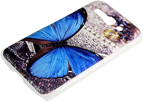 Harryshell(TM) Alcatel One Touch Pop C9 Case, Blue Butterfly Pattern Hard Plastic Protective Case Slim Fit Cover for Alcatel One Touch Pop C9 (Blue Butterfly)