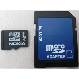 Nokia High Speed 8GB MicroSD MicroSDHC Micro SDHC Class 6 Memory Card 8 GB with free SD adaptor