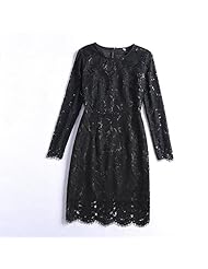 Floral Print Cotton/Polyester Lace Vintage Long Sleeves Bridesmaid Dress/Party Dress 