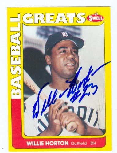 Willie Horton Autographed/Hand Signed MLB Baseball Card (Detroit Tigers) 1990 Swell Baseball Greats