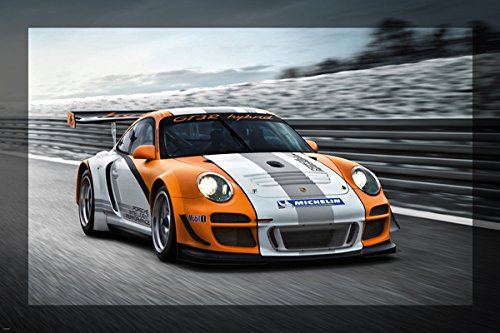 porsche GT3R poster STRIPED SLEEK aerodynamic WORLD FAMOUS racing car 24X36