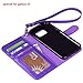 Arae Case Compatible for Samsung Galaxy s7, [Wrist Strap] Flip Folio [Kickstand Feature] PU Leather Wallet case with ID&Credit Card Pockets (Purple)