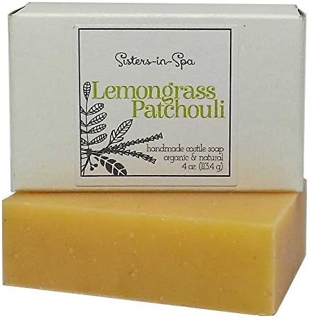 Sisters in Spa Lemongrass Patchouli 4 oz Natural and Organic Bar Soap with Essential Oils - Made in the USA