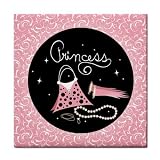 Tile Coaster Set of 4 of Princess Accessories (Purse, Gloves, Pearl Necklace, Beautiful, Cartoon,...