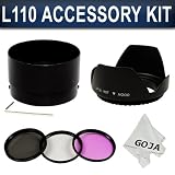 513ttih0X L. SL160  Essential Accessory Kit for NIKON Coolpix L110   Includes: Aluminum Adapter Tube + Filter Kit (UV, Polarizing, Fluorescent) + Tulip Flower Lens Hood + Premium Goja Microfiber Cleaning Cloth