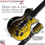 Fire Yellow WraptorSkinz Skin fits XBOX 360 & PS3 Guitar Hero III Les Paul Controller (GUITAR NOT IN