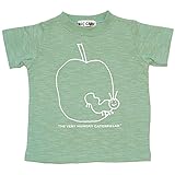 【本体綿100％】2016年 夏物 はらぺこあおむし 天竺 線描きプリント 半袖Ｔシャツ THE WORLD OF ERIC CARLE グリーン◇80cm